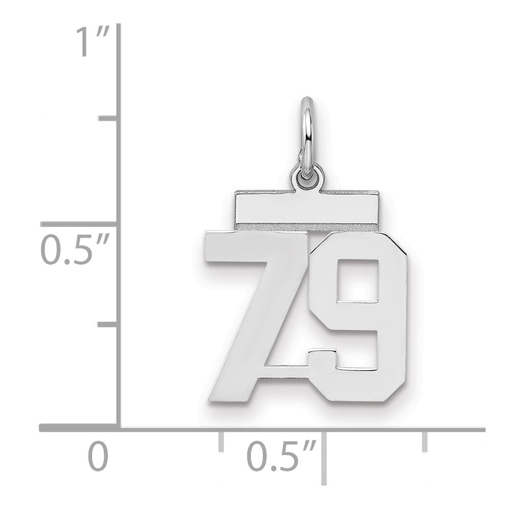Sterlingsilber Silber/rhodiniert Poliert Zahl 79 Charm