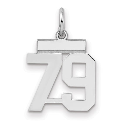 Sterlingsilber Silber/rhodiniert Poliert Zahl 79 Charm