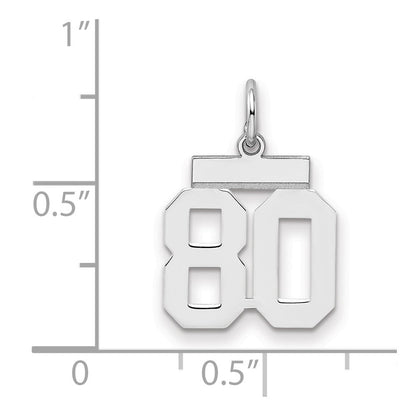 Sterlingsilber Silber/rhodiniert Poliert Zahl 80 Charm