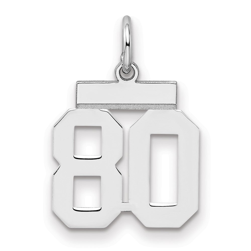 Sterlingsilber Silber/rhodiniert Poliert Zahl 80 Charm