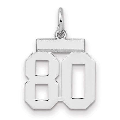 Sterlingsilber Silber/rhodiniert Poliert Zahl 80 Charm