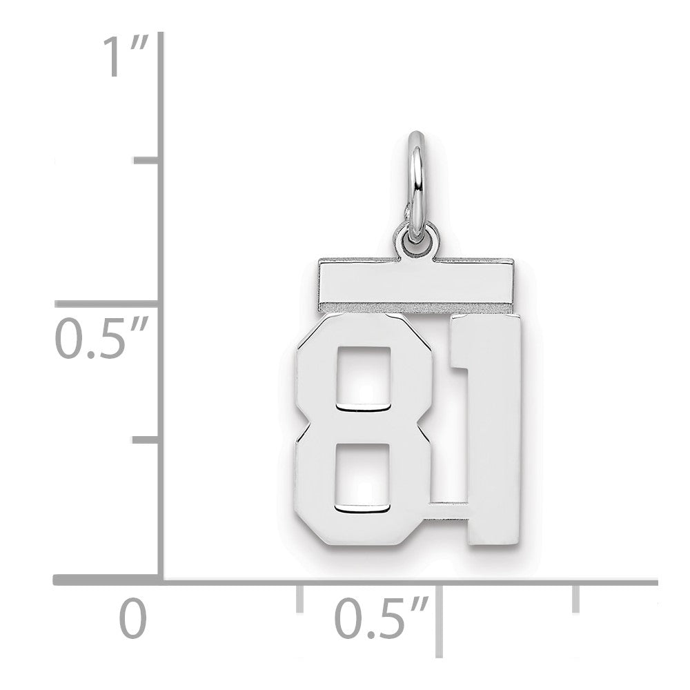 Sterlingsilber Silber/rhodiniert Poliert Zahl 81 Charm