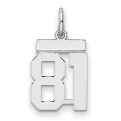 Sterlingsilber Silber/rhodiniert Poliert Zahl 81 Charm