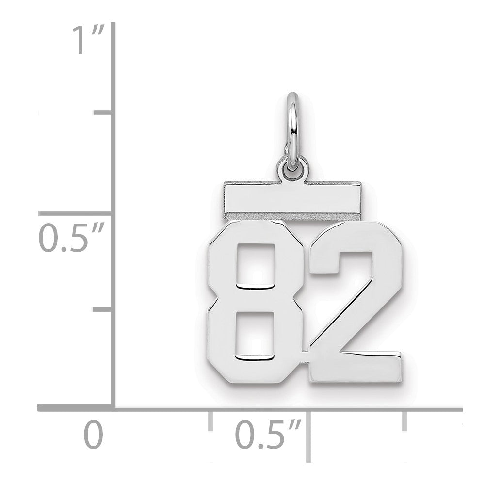 Sterlingsilber Silber/rhodiniert Poliert Zahl 82 Charm