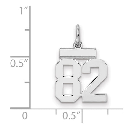 Sterlingsilber Silber/rhodiniert Poliert Zahl 82 Charm