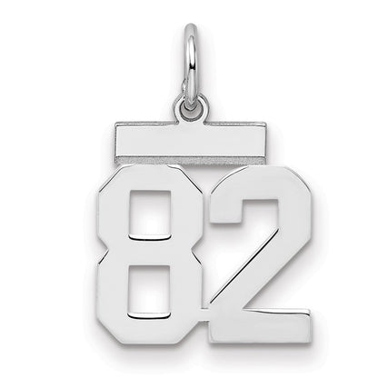 Sterlingsilber Silber/rhodiniert Poliert Zahl 82 Charm