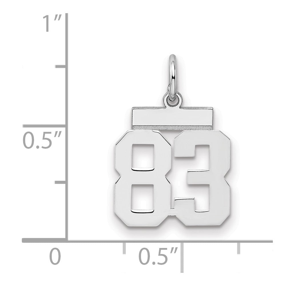 Sterlingsilber Silber/rhodiniert Poliert Zahl 83 Charm