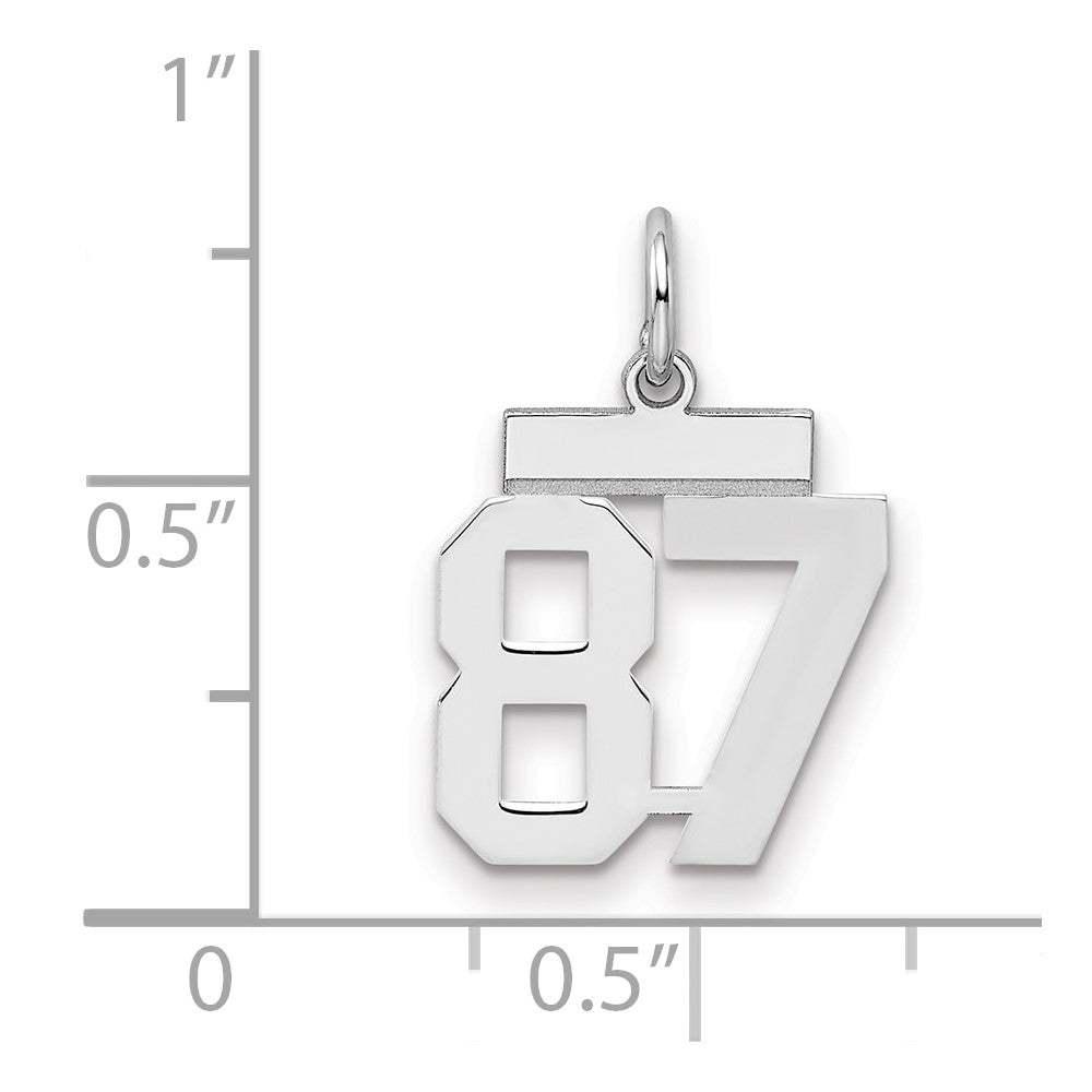 Sterlingsilber Silber/rhodiniert Poliert Zahl 87 Charm