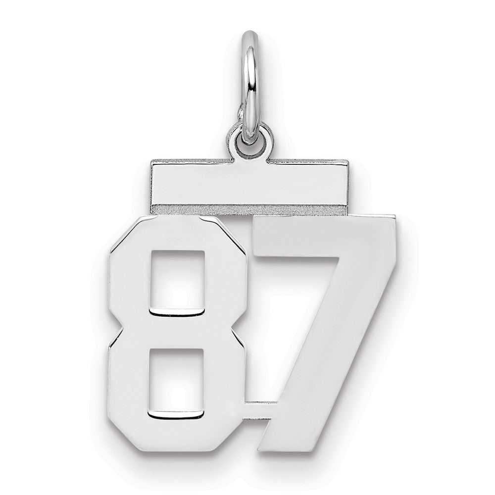 Sterlingsilber Silber/rhodiniert Poliert Zahl 87 Charm
