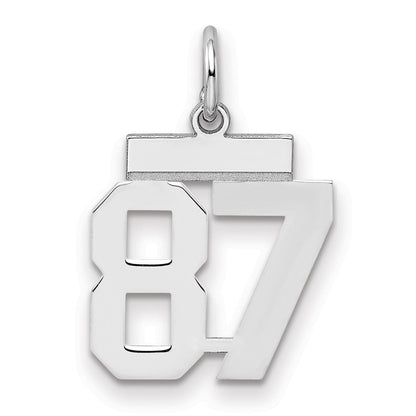 Sterlingsilber Silber/rhodiniert Poliert Zahl 87 Charm