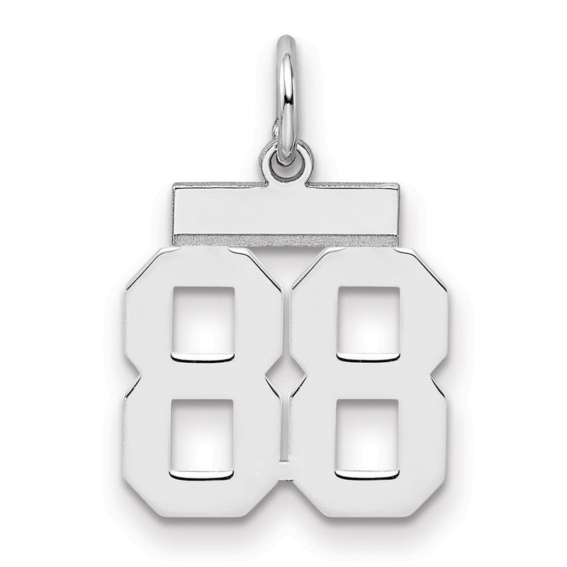 Sterlingsilber Silber/rhodiniert Poliert Zahl 88 Charm