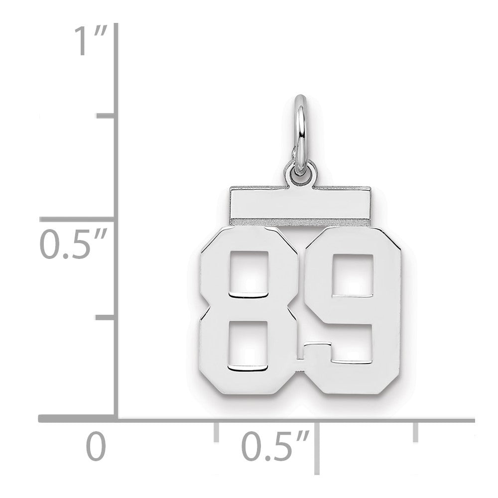 Sterlingsilber Silber/rhodiniert Poliert Zahl 89 Charm