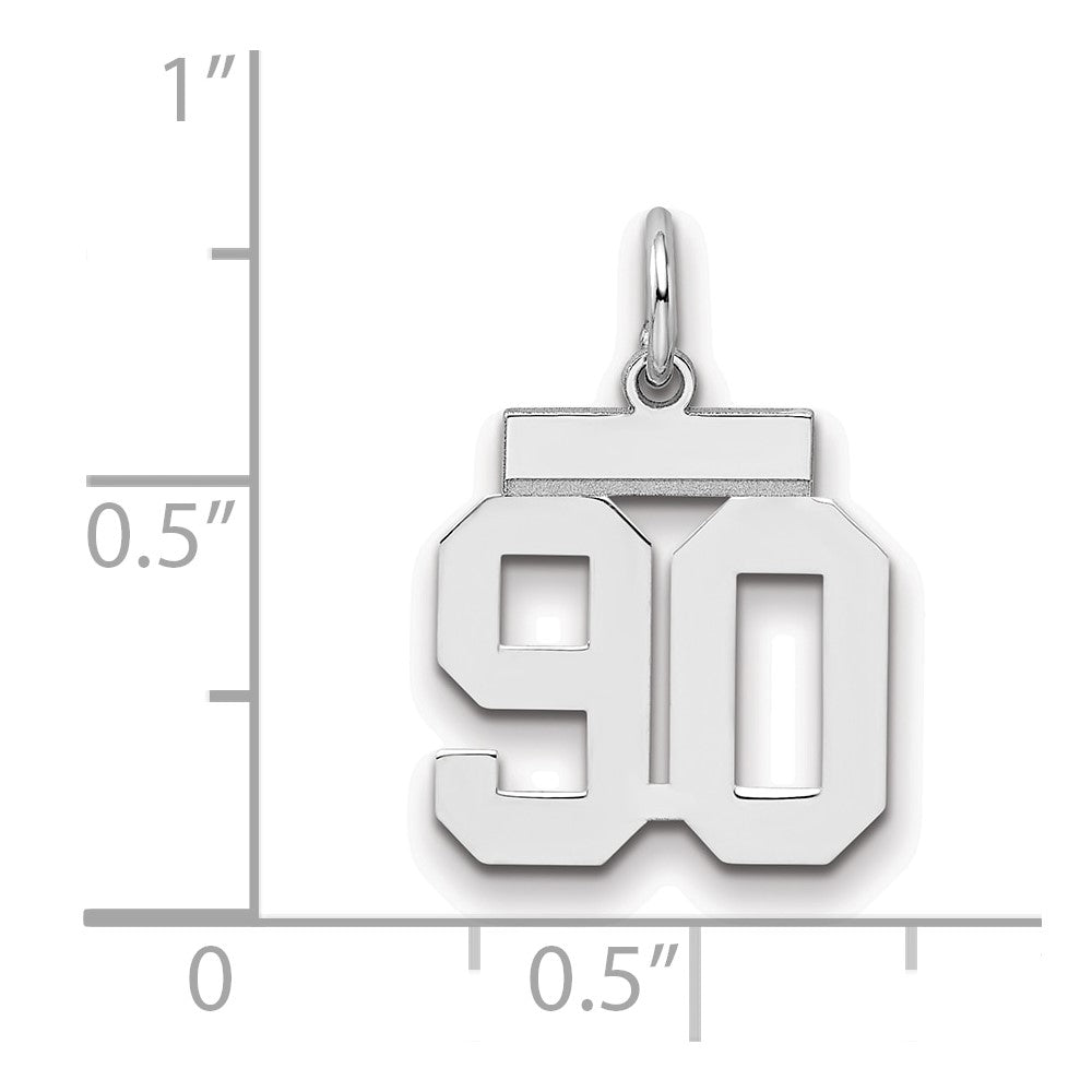 Sterlingsilber Silber/rhodiniert Poliert Zahl 90 Charm