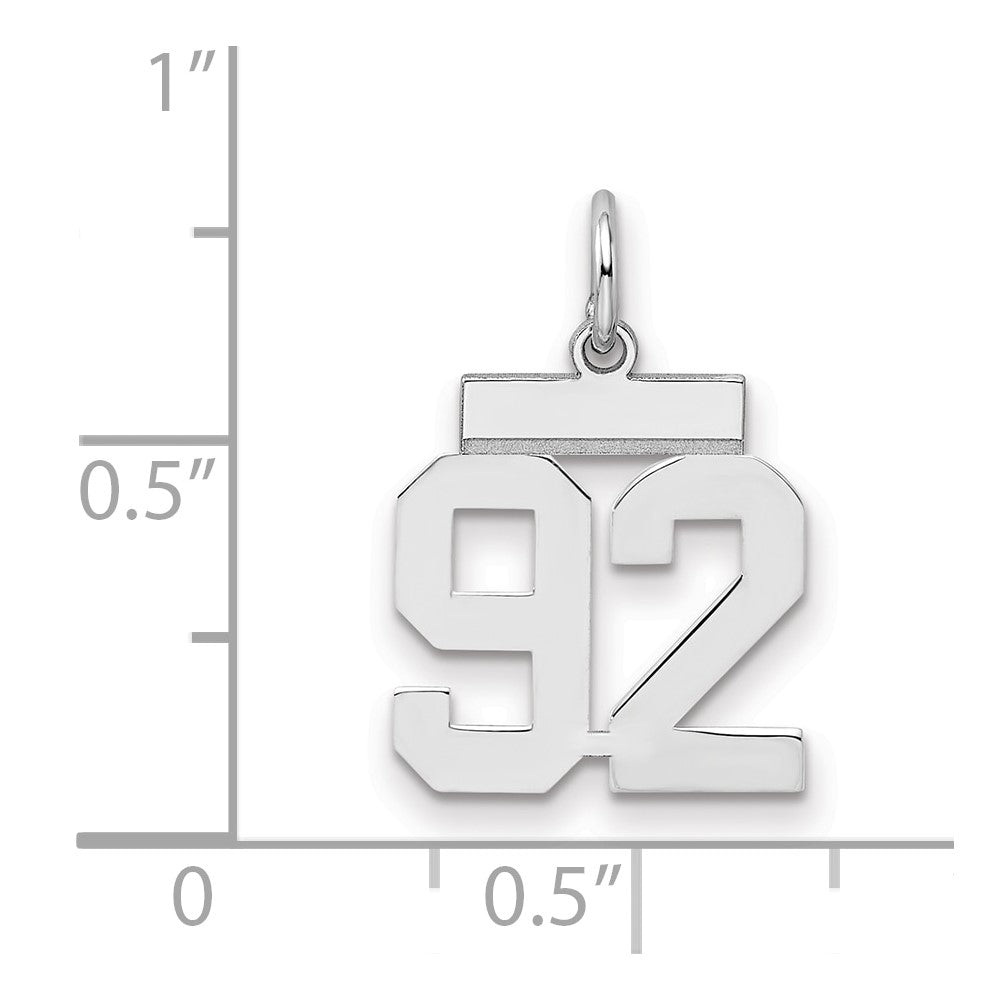 Sterlingsilber Silber/rhodiniert Poliert Zahl 92 Charm