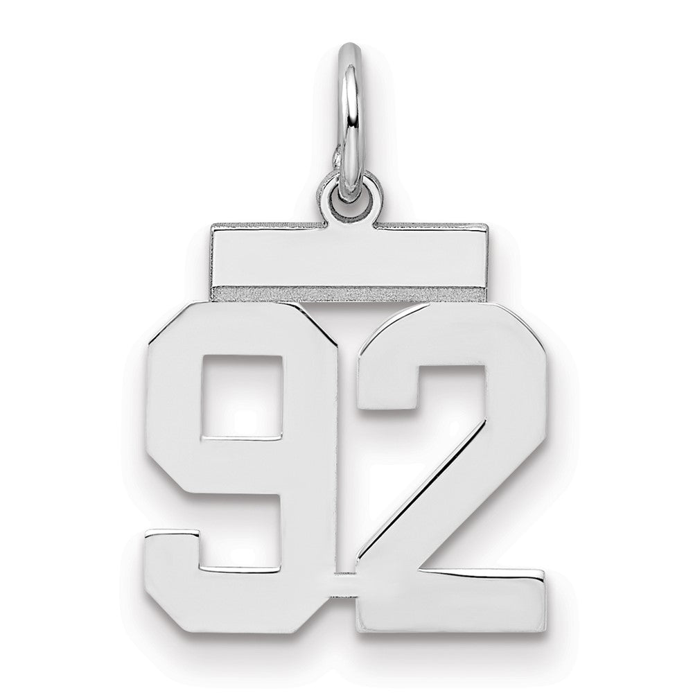 Sterlingsilber Silber/rhodiniert Poliert Zahl 92 Charm