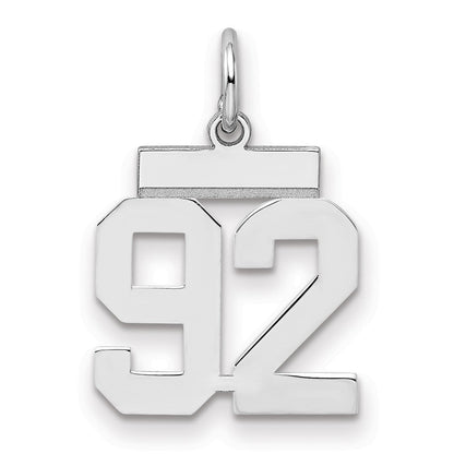 Sterlingsilber Silber/rhodiniert Poliert Zahl 92 Charm