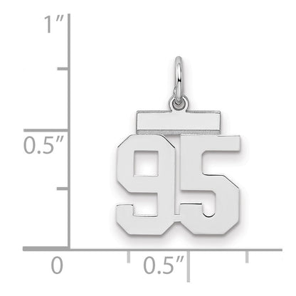 Sterlingsilber Silber/rhodiniert Poliert Zahl 95 Charm