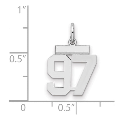 Sterlingsilber Silber/rhodiniert Poliert Zahl 97 Charm