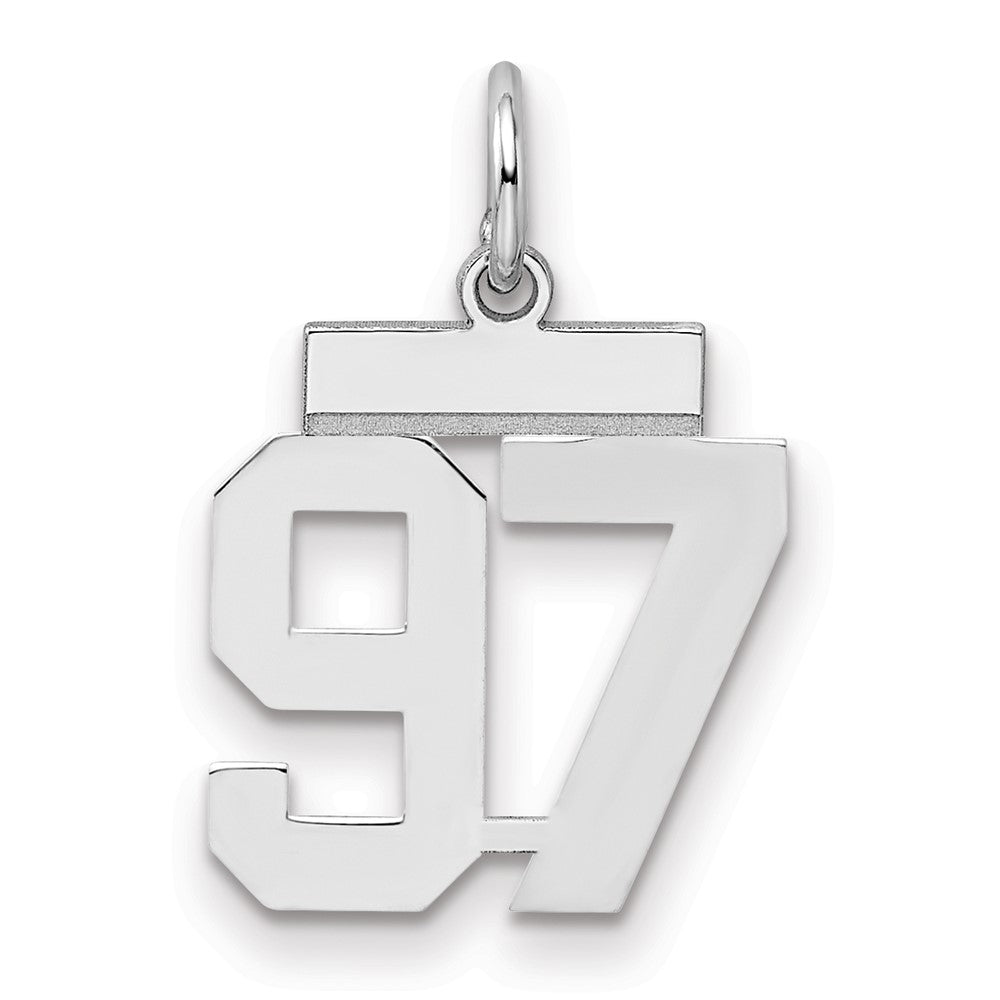 Sterlingsilber Silber/rhodiniert Poliert Zahl 97 Charm