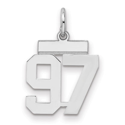 Sterlingsilber Silber/rhodiniert Poliert Zahl 97 Charm