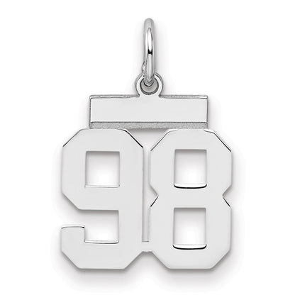 Sterlingsilber Silber/rhodiniert Poliert Zahl 98 Charm