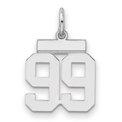 Sterlingsilber Silber/rhodiniert Poliert Zahl 99 Charm