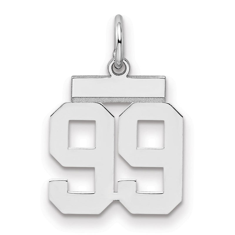 Sterlingsilber Silber/rhodiniert Poliert Zahl 99 Charm