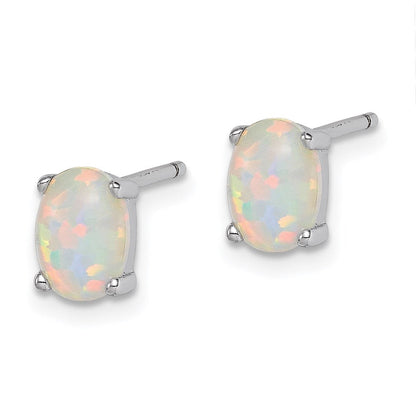 Sterlingsilber Rhod-plate Oval Erzeugt Opal Anhänger/earrings Set