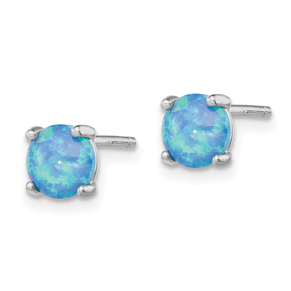 Sterlingsilber Rhodiniert Erzeugt Opal Anhänger und Ohrring Set