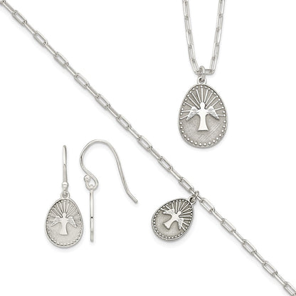 Sterlingsilber Taube Halskette/bracelet/earrings Set
