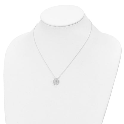 Sterlingsilber 16 in mit 1.5 Verlängerung. Zirkonia Oval Halskette, Ohrringe, Ring Set