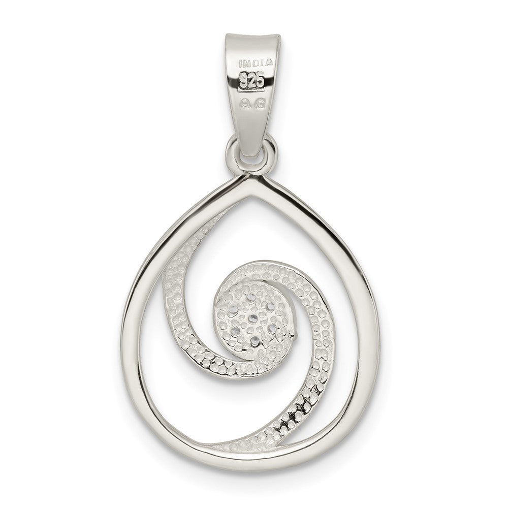 Sterlingsilber Zirkonia in Tropfen Anhänger und Ohrringe Set