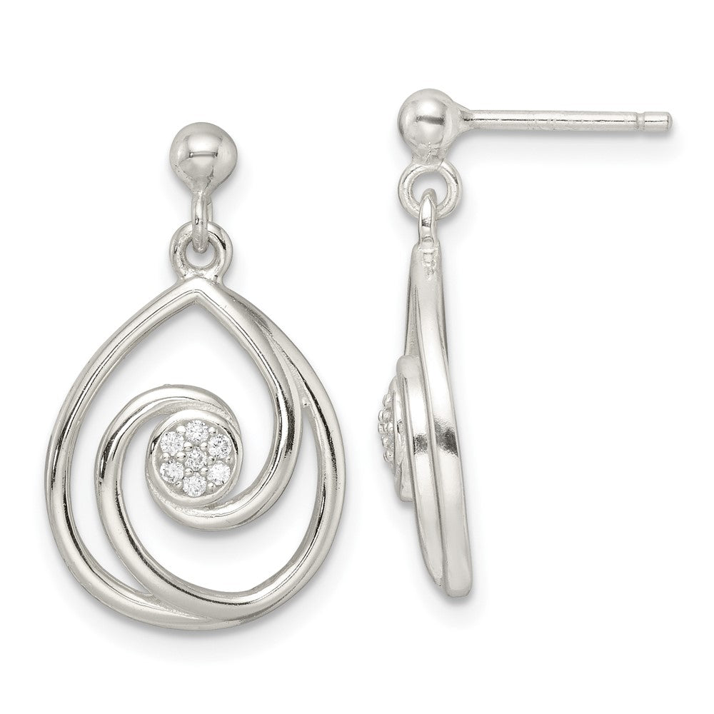 Sterlingsilber Zirkonia in Tropfen Anhänger und Ohrringe Set