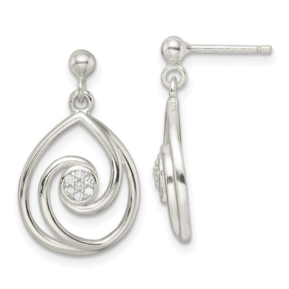 Sterlingsilber Zirkonia in Tropfen Anhänger und Ohrringe Set
