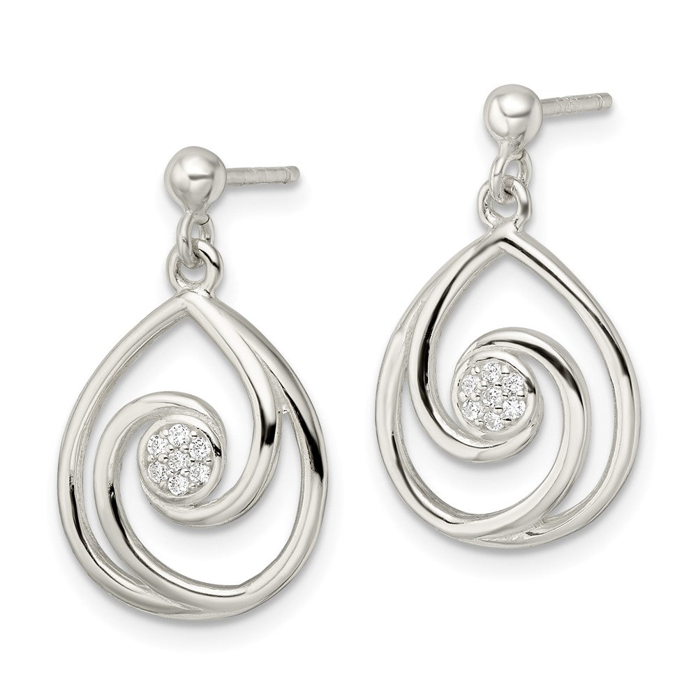 Sterlingsilber Zirkonia in Tropfen Anhänger und Ohrringe Set