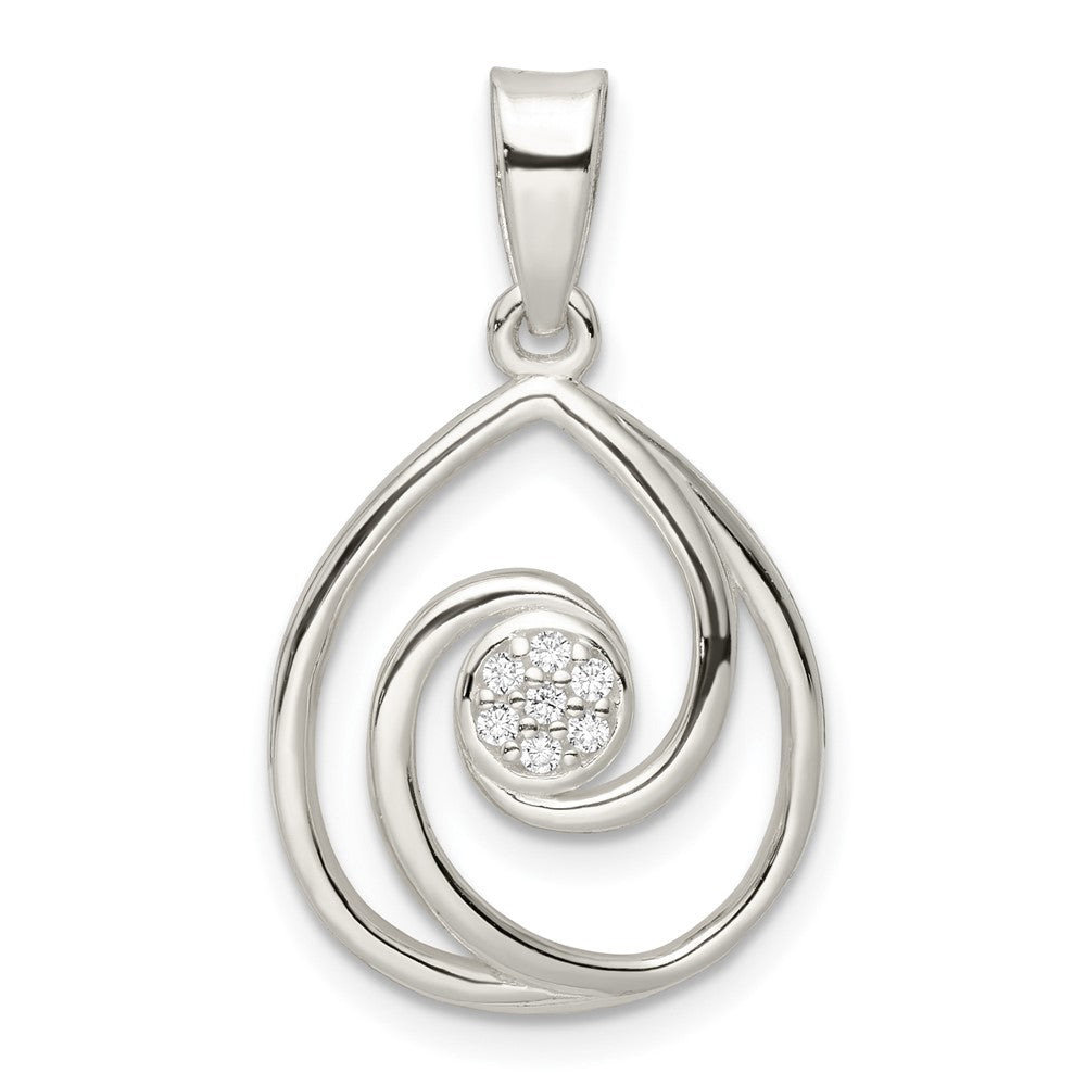 Sterlingsilber Zirkonia in Tropfen Anhänger und Ohrringe Set
