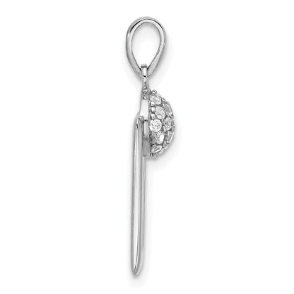 Sterlingsilber Rhodiniert Mikro Pavé Zirkonia Rechteck Ohrringe und Anhänger Set
