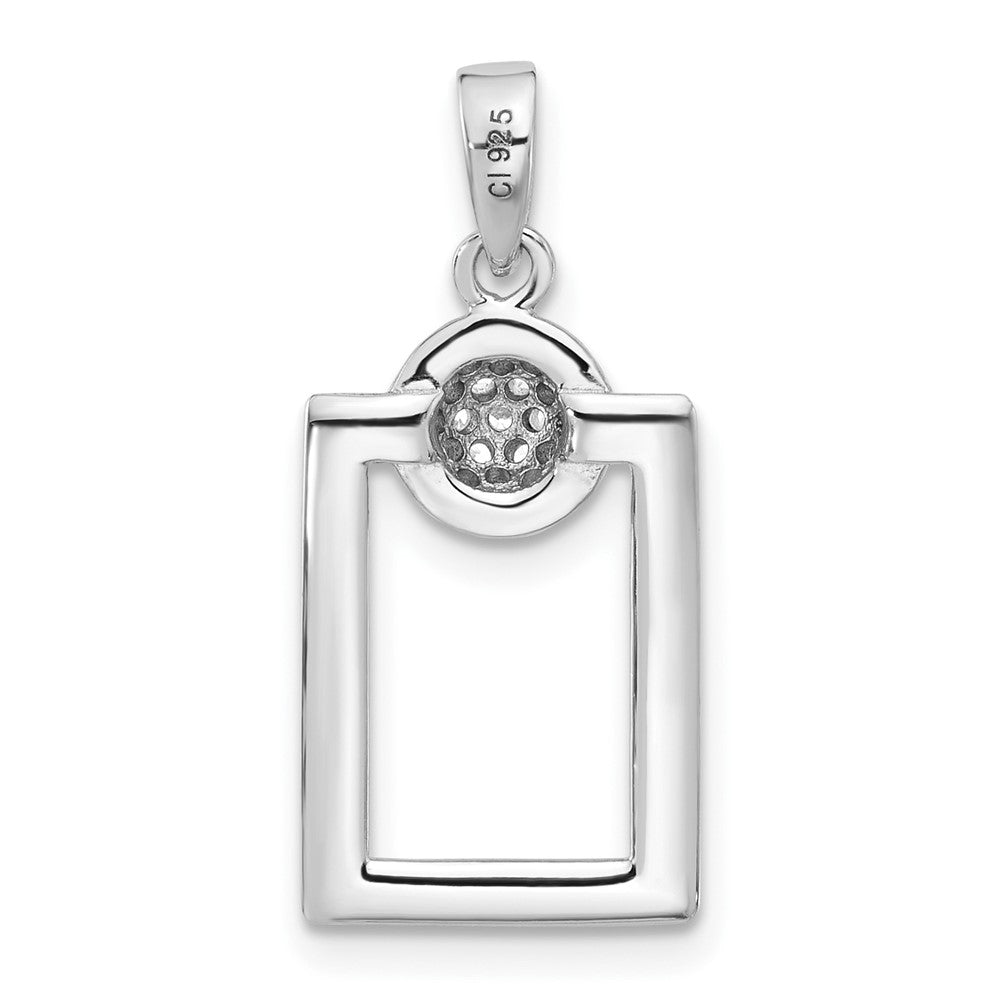Sterlingsilber Rhodiniert Mikro Pavé Zirkonia Rechteck Ohrringe und Anhänger Set