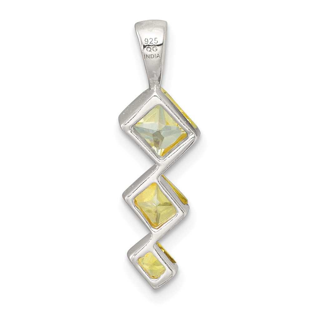 Sterlingsilber Gelb Zirkonia Anhänger und Stecker Ohrring Set