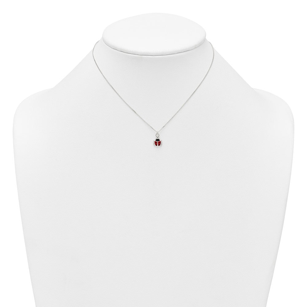 Sterlingsilber Emailliert Damen Bug Kinder Ohrringe und Halskette Set