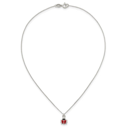 Sterlingsilber Emailliert Damen Bug Kinder Ohrringe und Halskette Set
