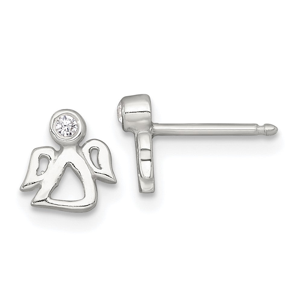 Sterlingsilber Zirkonia Engel Kinder Stecker Ohrring und Halskette Set