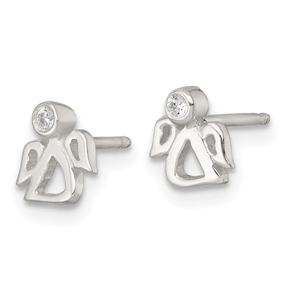 Sterlingsilber Zirkonia Engel Kinder Stecker Ohrring und Halskette Set