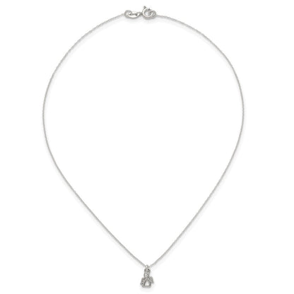 Sterlingsilber Zirkonia Engel Kinder Stecker Ohrring und Halskette Set