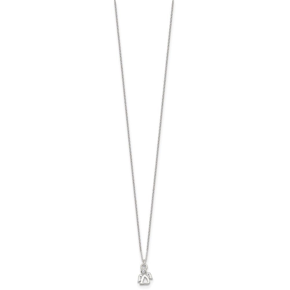 Sterlingsilber Zirkonia Engel Kinder Stecker Ohrring und Halskette Set