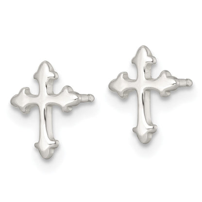Sterlingsilber Poliert Kreuz Kinder Ohrring/necklace Set