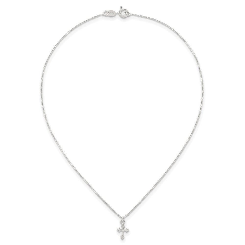 Sterlingsilber Poliert Kreuz Kinder Ohrring/necklace Set