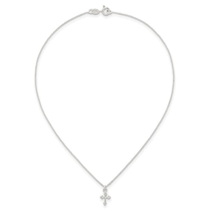 Sterlingsilber Poliert Kreuz Kinder Ohrring/necklace Set
