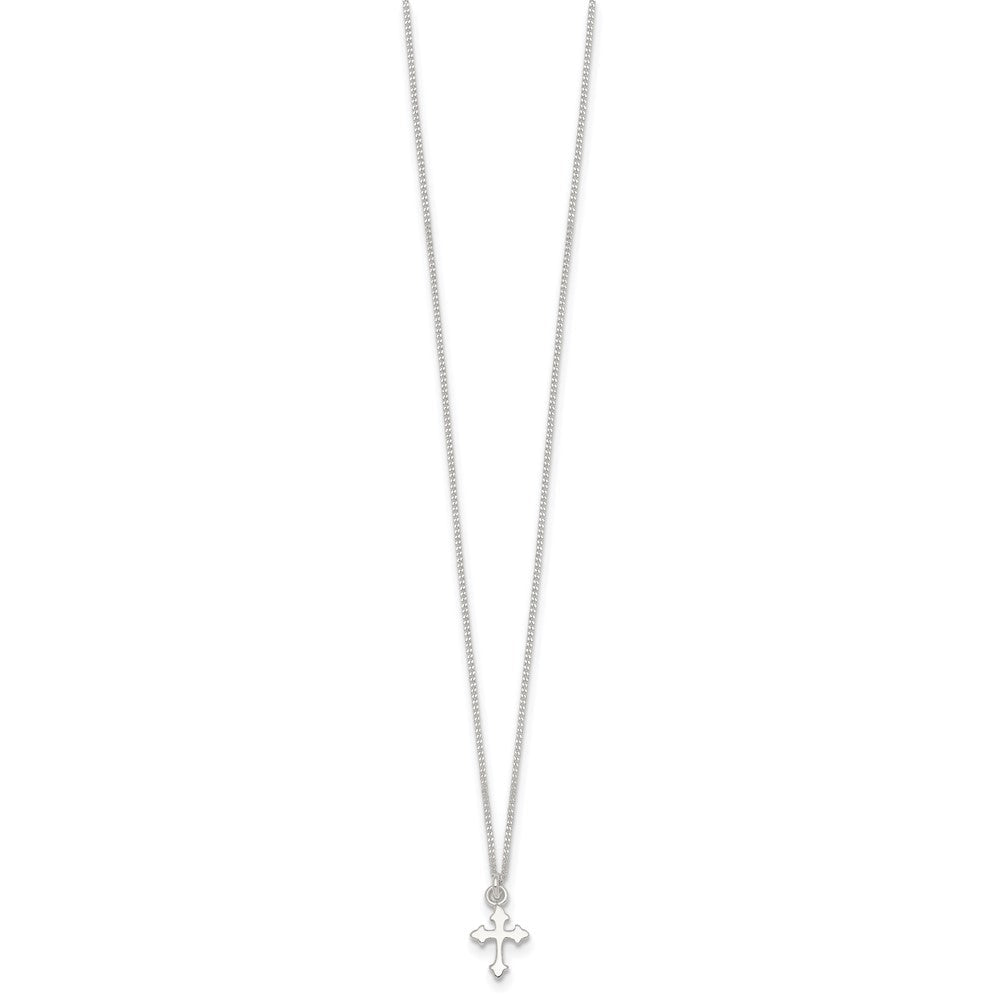 Sterlingsilber Poliert Kreuz Kinder Ohrring/necklace Set