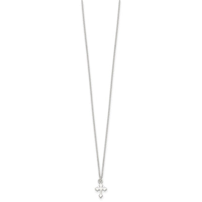 Sterlingsilber Poliert Kreuz Kinder Ohrring/necklace Set